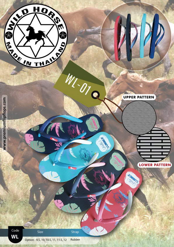 Wild Horse Star Kualiti Premium Selipar Getah Asli Tulen Untuk Wanita