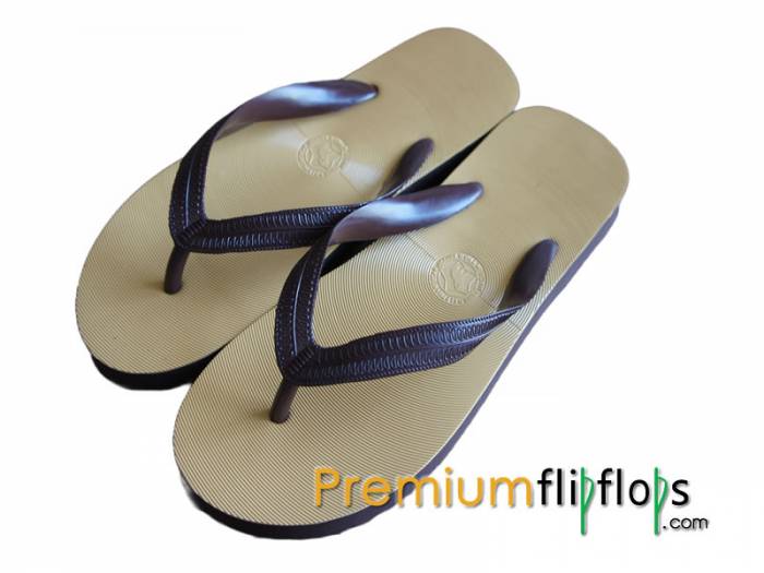 Fashionable Rubber Slippers Hup Brown Yellow 01