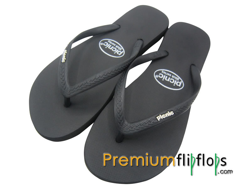 Ladies Blackish Rubber Slippers