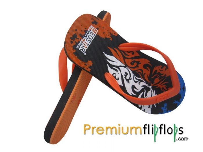 Unisex Natural Rubber Owl Abstract Flip Flops